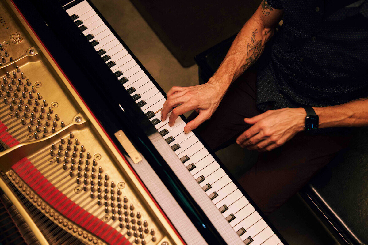 man playing piano