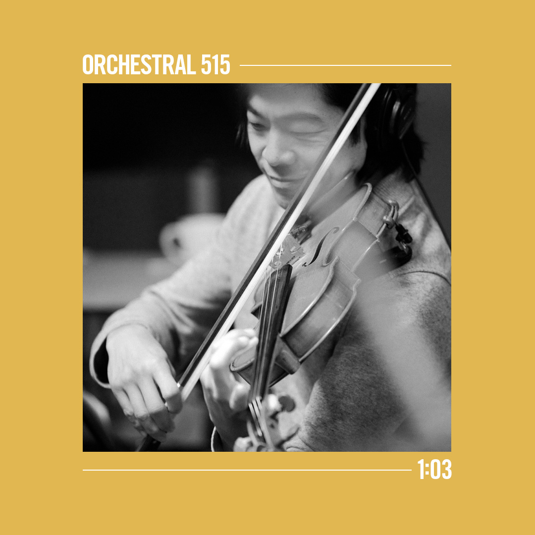 Many play violin with yellow background